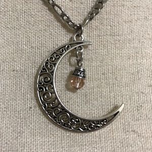 Moon and Gem Necklace